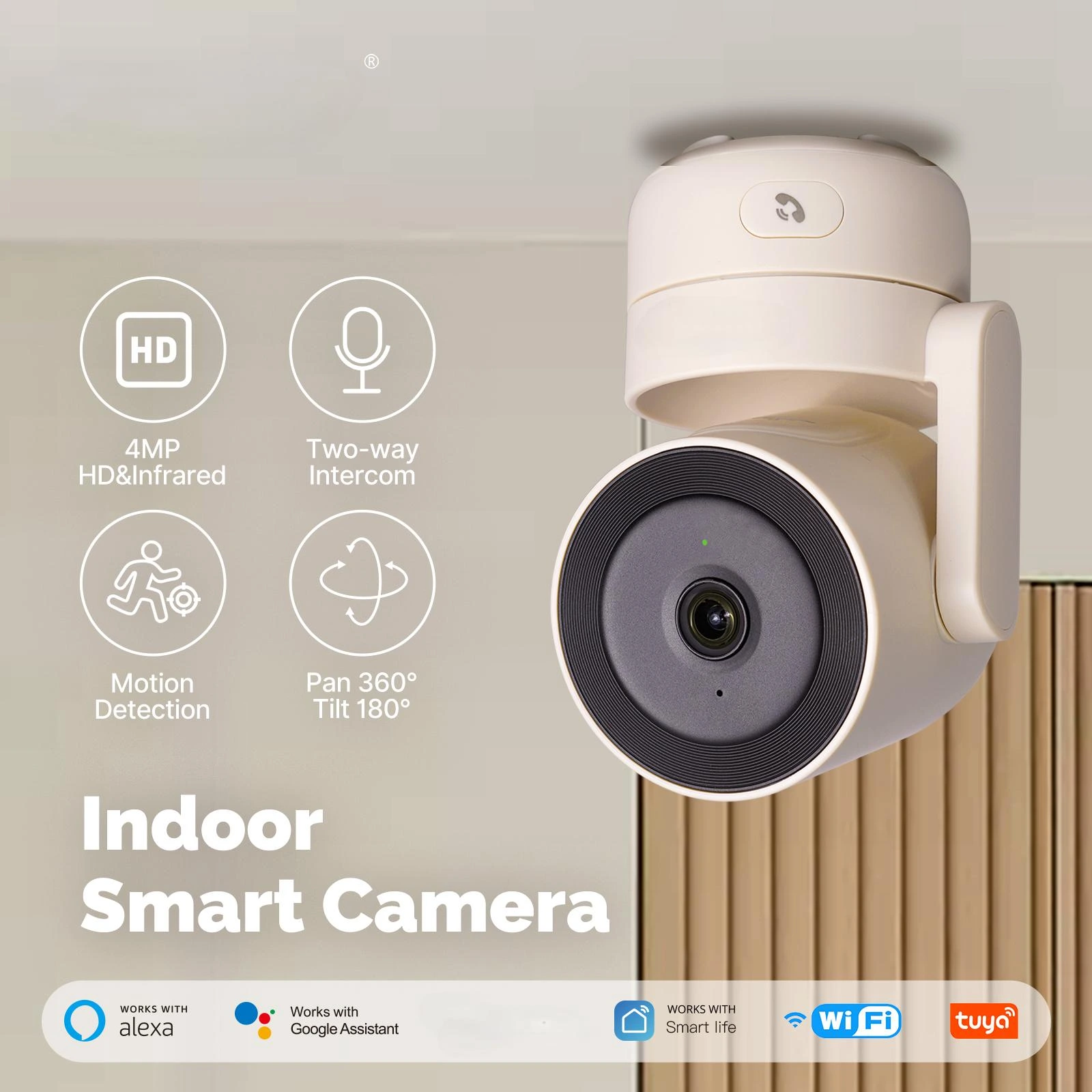 4MP wireless WiFi indoor security camera