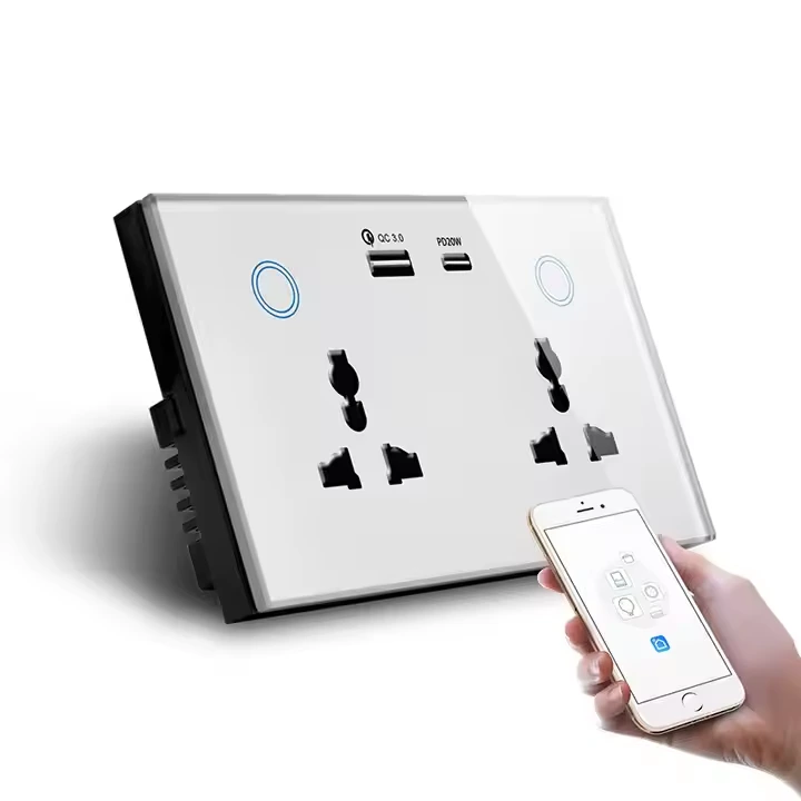 147mm Tuya smart WiFi wall socket