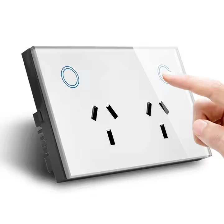 AU standard double glass touch wall socket