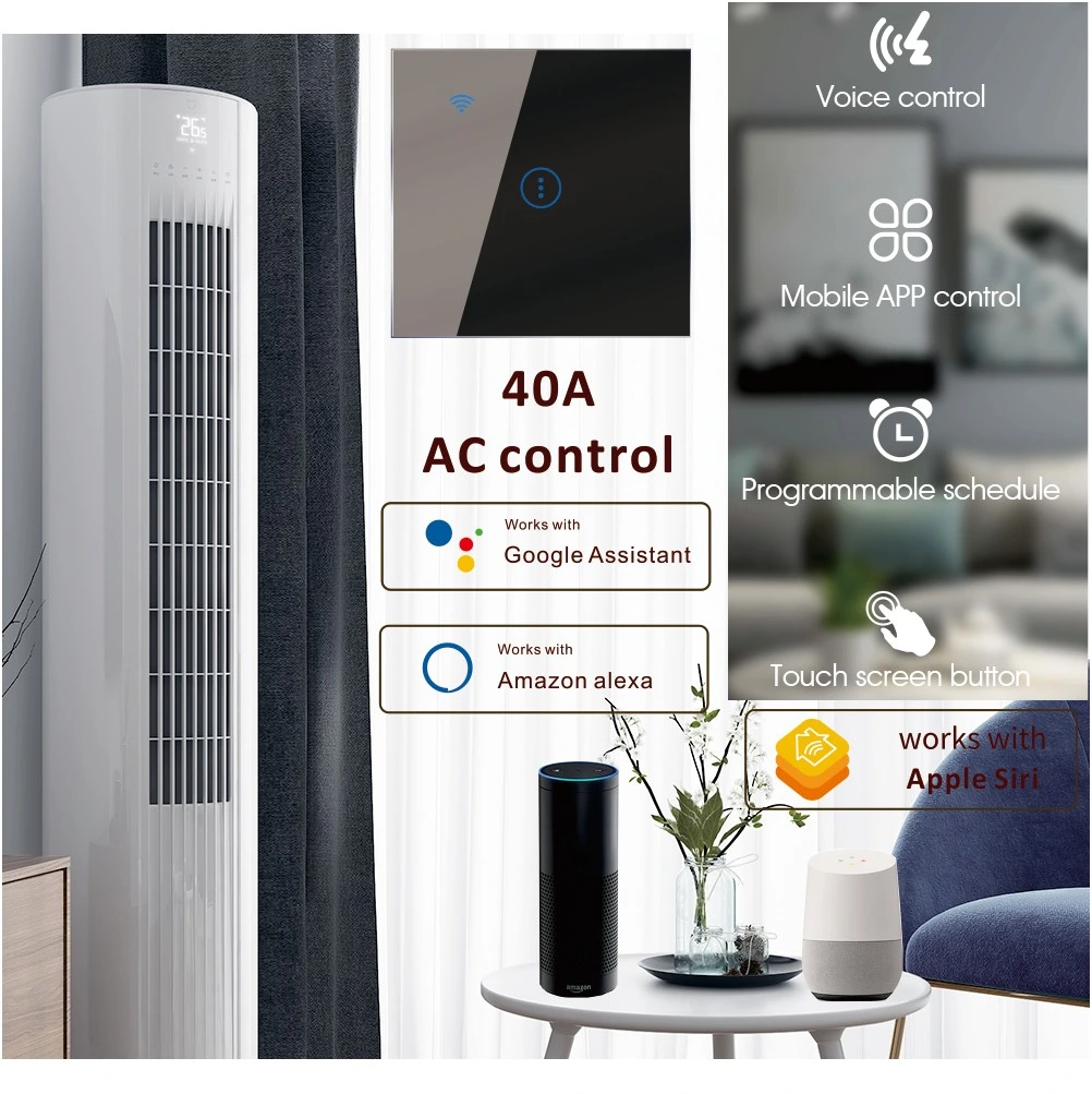 Tuya 40A WiFi smart boiler touch switch