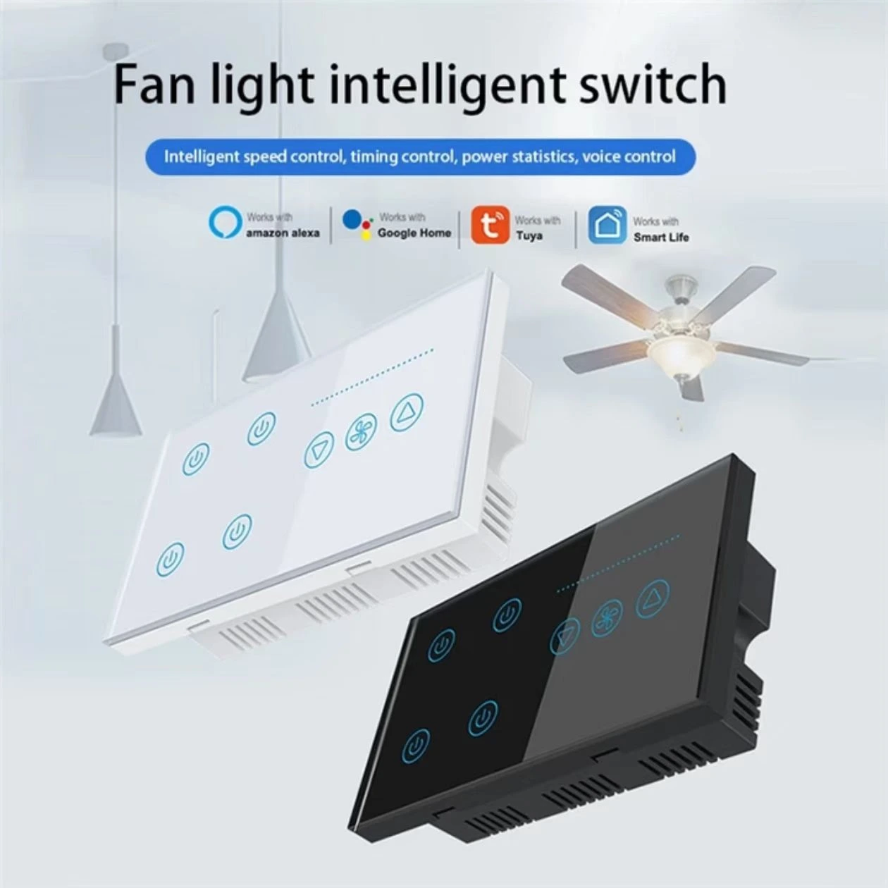 147x86mm 4 gang glass smart WiFi touch switch
