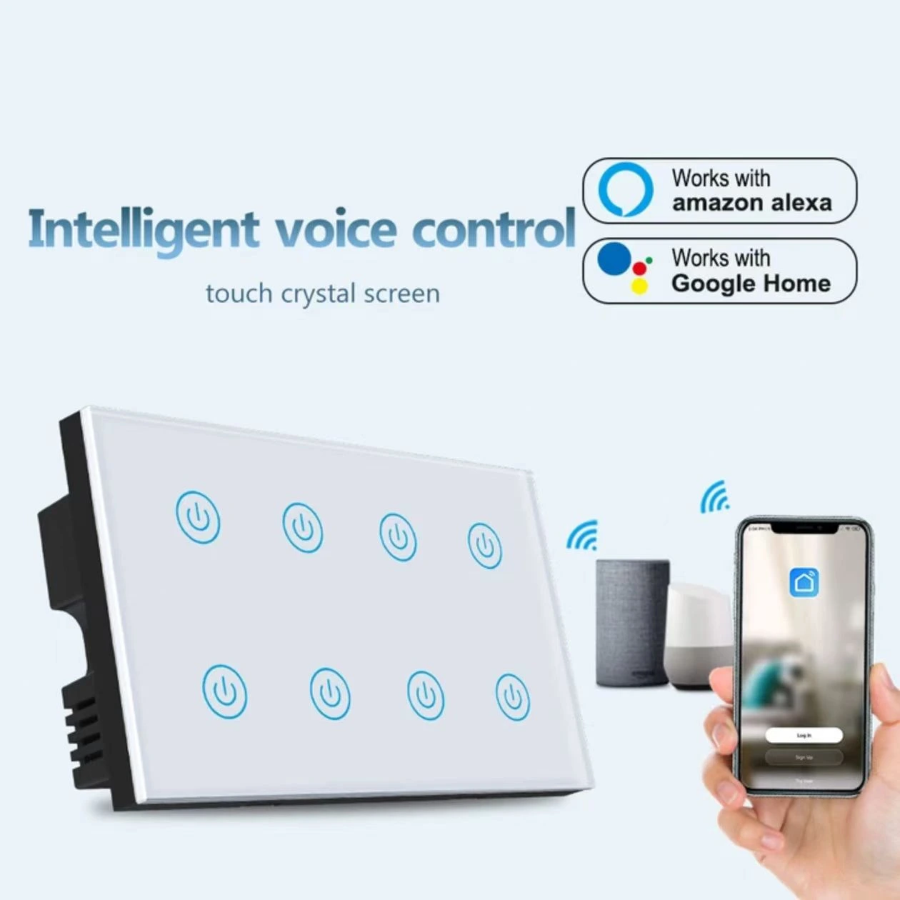 Tuya WiFi 8 gang smart light switch