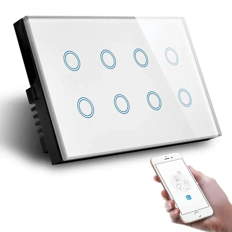 8 gang smart WiFi touch wall switch