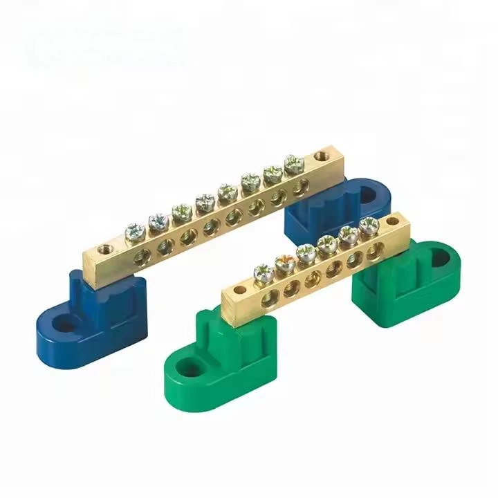 brass neutral link and copper earth bus bar
